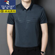 Padequeñero (Tucano) Drest Wedding Dress Daddy Camiseta de manga corta Banquete de boda de su verano Camisa de seda de seda de hilo de hilo Hombres D136 Azul delgado XL 175