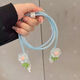 Blue flower small fresh princess style iPhone17promax/iPhone16promax/iPhone15promax charging protective cover 20w data cable anti-breakage blue flower * wire bite device