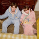 Gukoo Couple Pajamas Winter Ratatouille Co-branded New Coral Velvet Warm Women's Homewear Set Men's Pajamas D Paradise Pink Women's Nightgown M