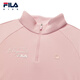 FILA anti-static children's long-sleeved T-shirt 2025 winter new tops for girls, middle and older children Rose Pollen-PK 165