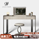 Jia Jia Huan minimalist light luxury dressing table high-end customized Italian style hidden flip with mirror solid wood bedroom dressing table high-end 1 meter dressing table + stool titanium gray stainless steel