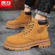 Pull back men's shoes Martin boots men's winter new high-top outdoor warm boots men's retro workwear cotton shoes men's camel 43