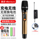 NINTAUS wireless microphone one-to-two home KTV professional karaoke singing microphone teaching stage conference hosting performance special handheld wireless microphone OK-12D gold