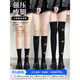 He Jiagong pressure socks slimming women's summer calf socks over the knee socks jk stockings black with small leather shoes mid-calf stockings black over the knee 54cm + black calf 33cm one size fits all Xinjiang cotton model modified leg shape/segmented pressure