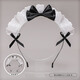 Mengdong Lace Bow Cat Ear Headband Maid Hair Accessory Cosplay Cute Animal Ears Lolita Cat Headband Headdress Maid Bow Headband*1 One Size