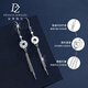 Duozun pt950 genuine platinum earrings for women, long coin tassel ear hooks, platinum earrings, new earrings for gifts, coin tassel ear hooks, 3.79 g, one pair