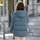 Flying in the snow down jacket for women 2025 winter mid-length loose hooded middle-aged and elderly thick coat mother's wear natural green 2XL