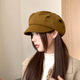 Meilunmei Korean style woolen cloud beret hat for women in autumn and winter Internet celebrity versatile octagonal hat casual fashion literary painter hat E-525 khaki woolen cloud hat M