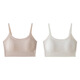 Modal high-end thickened tube top bra for women with small breasts gathered to prevent exposure and beautiful back 2025 new all-in-one camisole bra light skin color + milky white two-piece set M 0 (suitable for 80-115 Jin Jin equals 0.5 kg) 3 cm thick