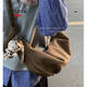 
XBREAK retro fashion dumpling bag 2025 new bag commuter large capacity high-end casual one-shoulder crossbody bag khaki ribbon pendant
