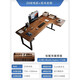 Dear four-legged corner electric lift table L-shaped leather solid wood gaming desk home computer desk office desk length 140*width 60*corner 110cm with embedded power strip Z4 four-legged dual motor + pure solid wood right corner 3cm thick