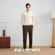 FULL MONTY old money style Henry collar sweater new milk white casual sweater men's cashmere blend 25 autumn and winter milk white 70132 L