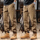 American high-end British overalls, trendy brand men's ankle-tied spring and autumn loose large size handsome retro casual pants, camel + black, two-piece set, regular 3XL, recommended 160-180Jin Jin is equal to 0.5 kg
