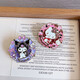 Cartoon Sanrio brooch, cute Kuromi, Cinnamon dog, Pacha dog, metal badge for men and women, clothing, bags and accessories, four-piece set, Culomi + Hello Kitty + Cinnamon dog + Pacha dog