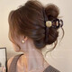 Large hair volume multi-disk hair clip for women 2025 new high-end back head coil hair clip hair accessories shark clip hair clip coffee bead brown + round diamond beads 2 pieces