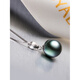 Nanzhu Palace Shangjian 18K gold Tahitian black pearl pendant, perfect round sea water necklace, free 925 silver necklace quality, black series 10-10.9mm