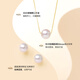 Pearl Queen S925 Silver Akoya Seawater Pearl Passepartout Necklace Clavicle Chain Pearl Earrings Earrings Women Birthday Gift Necklace 8-9mm