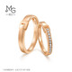 Chow Sang Sang Small Square Buckle 18K Color Gold Ring Rose Gold 520 Pair Ring Love Secret 92739R Pricing 16 Circles