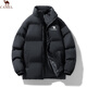 Camel Sports Cotton Clothes Winter Thickened Warm Cotton Clothes Stand Collar Windproof Jackets Uniform Casual Fashion Versatile Tops for Men and Women Black 2XL Recommended 140-160Jin Jin equals 0.5kg