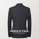 HAROLD PAUL dark gray striped no-iron anti-wrinkle suit men's business casual dark gray XL recommended 65-75kg (refer to the size chart)
