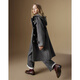 ELLE KIDS 50% wool coat French preppy style autumn and winter hooded temperament girls mid-length loose woolen coat