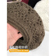 Woodpecker (TUCANO) Ruonan's same style brown beret women's spring and autumn thin breathable painter's hat Japanese style large head circumference knitted hat dark brown M (56-58cm)