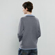 
Chuyu Sweater Women's 2025 Autumn New Contrast Color Spliced ​​Fake Two-Piece Australian Silk Cotton Wire Knit Top Gray M
