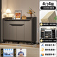 MIKEMIJIA entry shoe cabinet home door storage cabinet integrated wall-mounted large-capacity storage 2025 new indoor solid wood shoe rack E1 grade environmental protection board 4 doors 4 layers 120CM sky gray can hold 22-25 pairs of shoes Delivered upstairs (self-assembly)