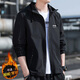 JEEP SPIRIT Jeep Jacket Men's Hooded Autumn and Winter Jacket Men's Casual Men's Tops Black 2XL