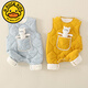 G.DUCKKIDS baby jumpsuit overalls vest vest baby autumn cotton pants newborn autumn and winter outer wear quilted pants blue 36cm 66 size (8-12Jin Jin is equal to about 0.5 kg)
