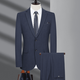 MONTAGUT (MONTAGUT) Suit Men's Winter Thickened Wool Suit Formal Striped Wedding Banquet Dress Dad 993 Navy Striped Double Slit Two-piece Set Wool M 170/