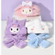Charlotte Bear Xalorxion Bufanda de sombrero infantil Juego de dos piezas Guantes de bufanda de bufanda de tres piezas Guantes de una pieza de un beque de gorro de animación de bufanda de una pieza [Kulomi] One Size 1