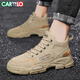 CARTELO men's shoes autumn 2025 fashion casual shoes men's Martin trendy shoes thick sole work wear labor protection shoes and boots Khaki 42
