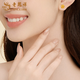 Lao Fengxiang 18K rose earrings for women, fashionable and versatile ear stick earrings, Valentine's Day birthday gift for girlfriend and wife, 18K rose earrings, about 0.18g
