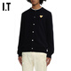 PLAY COMME DES GARCONS CDG IT 川久保玲情侣款圆领羊毛针织开衫 BKX/黑色 M
