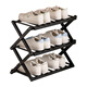 Trojan dormitory shoe rack under the table for college students at the entrance to multi-storey rental rooms with installation-free shoe cabinet storage artifact to save space. Main picture model. Installation-free folding. Black 3 layers 50cm.