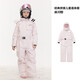 Wanketuo children's one-piece ski suit for boys and girls, outdoor thickened warm waterproof ski suit and pants set, complete set of snow equipment, glacier powder M 150, suitable for height 145-155c
