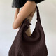 ECODAY autumn and winter suede braided bag tote bag for women single shoulder crossbody large capacity hobo bag for girls birthday Valentine's Day gift sandalwood (large size)