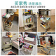 Zhenyan selected storage rack floor-standing movable cart snack rack storage rack living room multi-layer shelf kitchen storage rack small shelf 15MM countertop reinforced model three-layer milk tea color comes with stickers