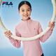 FILA anti-static children's long-sleeved T-shirt 2025 winter new tops for girls, middle and older children Rose Pollen-PK 165