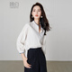 Late White New Product 2025 Autumn Style Top V-neck Fashion Versatile Light Workplace Cotton Shirt Women White M