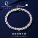 Duozun pt950 genuine platinum bracelet for women, sparkling wheat platinum bracelet, new Chinese Valentine's Day gift for girlfriend, 7.15g/length 16.5-19.5cm adjustable
