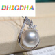 Bhiodha Australian white pearl pendant seawater necklace gold diamond temperament clavicle chain for birthday gift 13mm 13mm