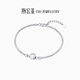 Chao Acer PT950 Platinum Bracelet Women's Disco Beads Birthday Gift Price Platinum Small Sugar Cube About 5.2g