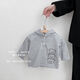 New spring and autumn clothing for infants and young children, hooded sweatshirts for boys, striped cartoon tops for baby girls, fashionable solid color inner wear, stripes 80 80cm