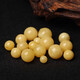 Russian beeswax single beads with floating white flowers, chicken oil, yellow and white honey loose beads with beads and round beads, 10MM 2 pieces