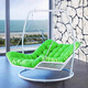 Chaise à bascule de Yusenyi, panier de suspension à double hamac, lit bleu, chaise swing extérieure, balcon, lit swing bleu suspendu pour adulte, chaise salon à bascule, blanc petit (A13821 Coussin de siège)