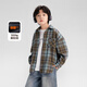 Zuoxi children's clothing boys' velvet plaid shirt 2025 new thickened warm shirt winter jacket brown 110