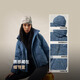 Levi's 25th autumn and winter new women's fashionable simple fluffy warm denim hooded down jacket medium blue S