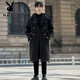 PLAYBOY Woolen Coat Men's Mid-Length Horn Button Windbreaker 2025 New Spring and Autumn Style British Style Woolen Coat Black 2XL